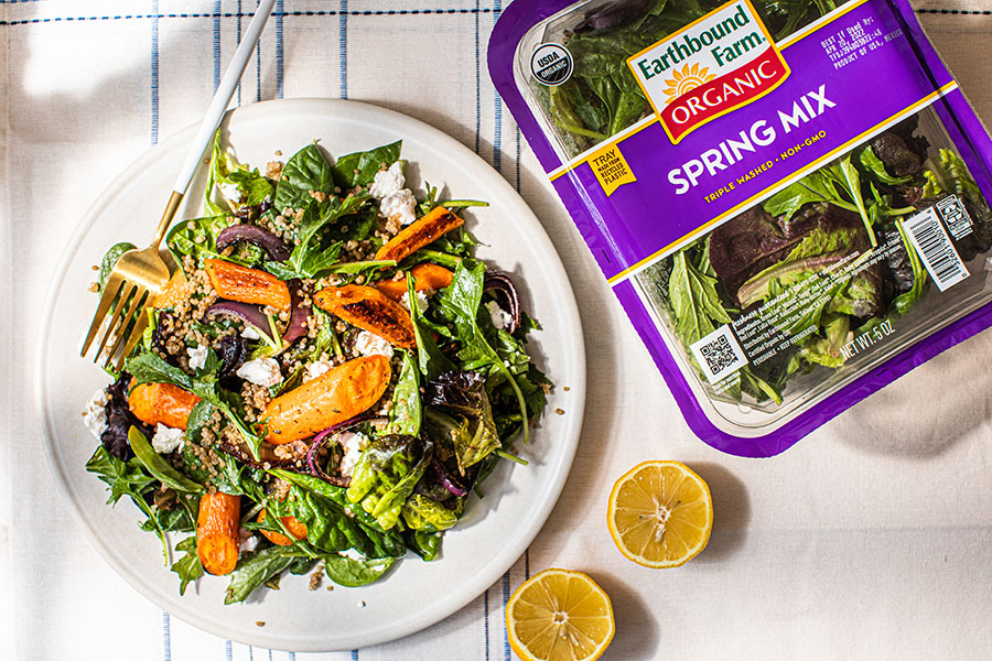 Roasted Carrot and Quinoa Salad with Miso Dressing Image