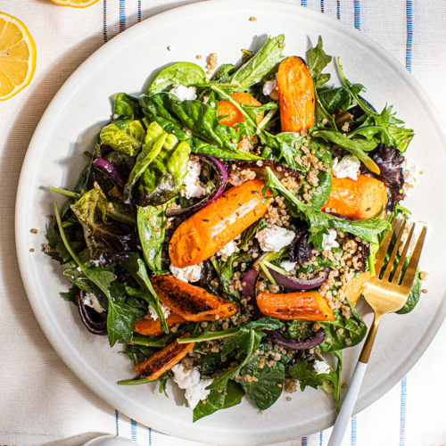 Roasted Carrot and Quinoa Salad with Miso Dressing Header